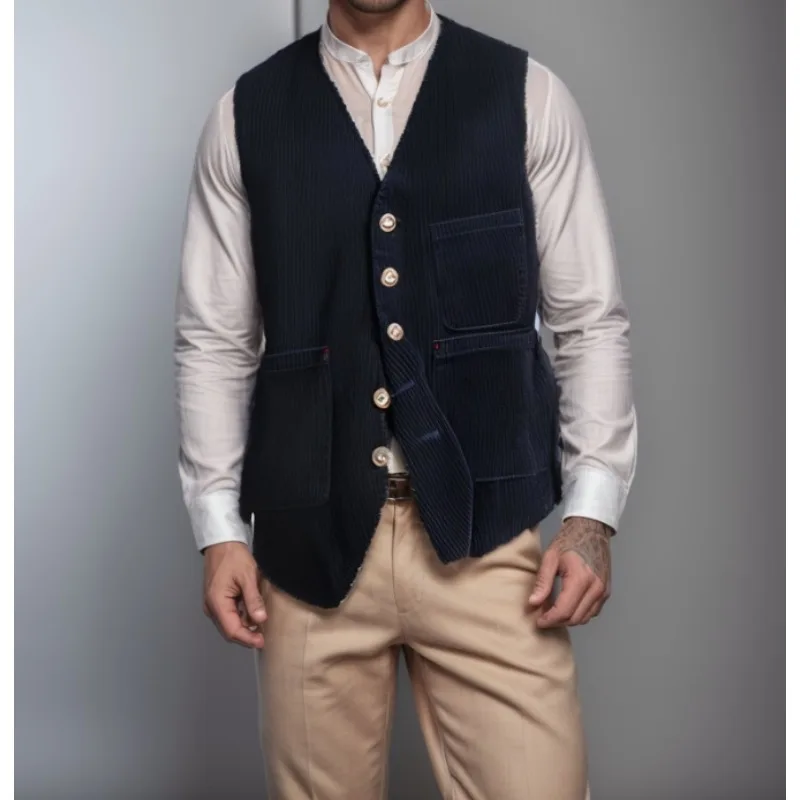 Trade Corduroy Single-breasted Casual Men Suit Jacket Fashion Relaxation Spring and Autumn Cross-border Trade European American