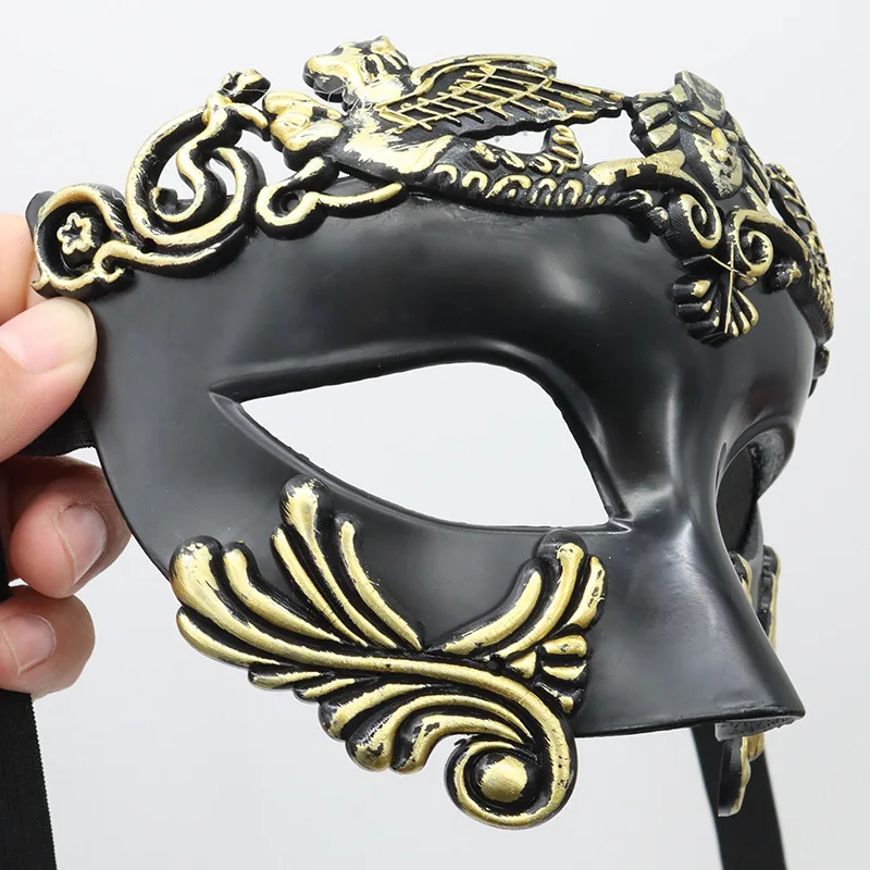"Halloween Venetian Mask - Ancient Greek Roman Egyptian Masquerade Mask for Men, Warrior Party Costume Accessory"