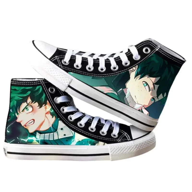 Anime My Hero Academy Deku Todoroki Shoto Bakugou Katsuk High Top Canvas Shoes Male And Female Student Cartoon Casual Sports MN1