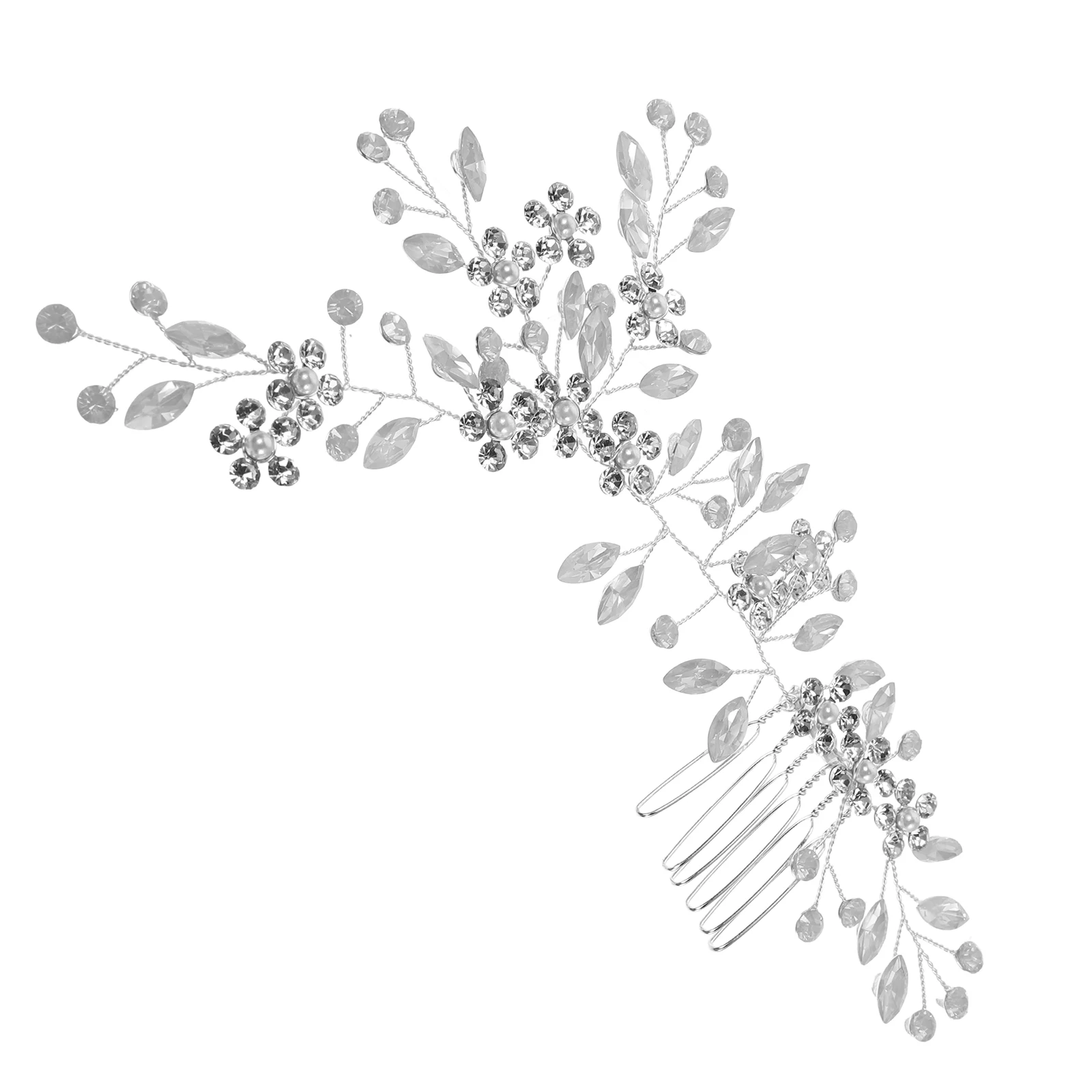 

Bridal Comb Headpieces Elegant Zinc Alloy Rhinestone Flowers Hair Accessories Wedding Party Bride Jewelry Secure Fit Lightweight