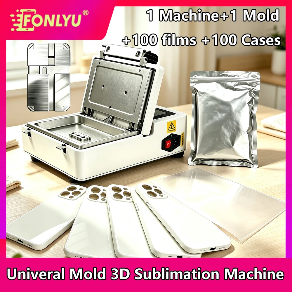 FONLYU 3D Sublimation Phone Cover Vacuum Heat Transfer Press Printer for iPhone 18 Pro Promax Duo Mobile Case Printing Machine