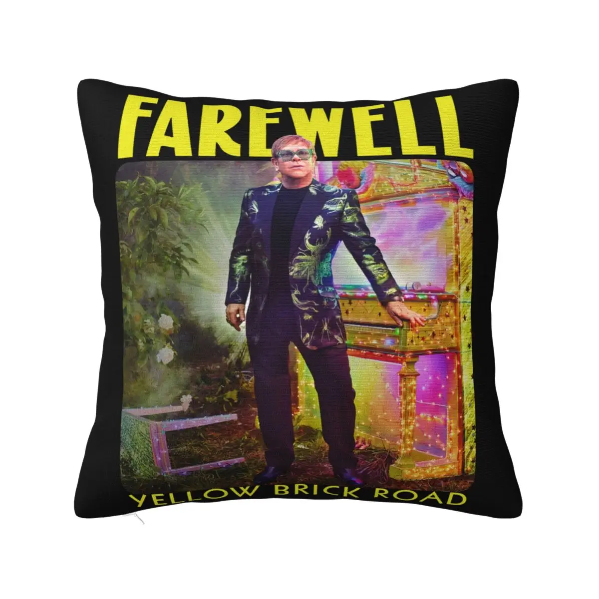 New Elton John Farewell Yellow Brick Road Concert Tour 2020 T Band Woman Print Pillow Case