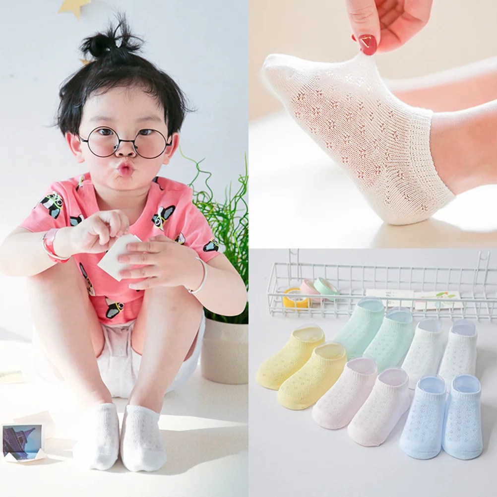 

5Pairs Baby Socks Ultra Thin Breathable Mesh Low Cut Ankle Socks 1-3 Years Summer Autumn Casual Kids Shoes