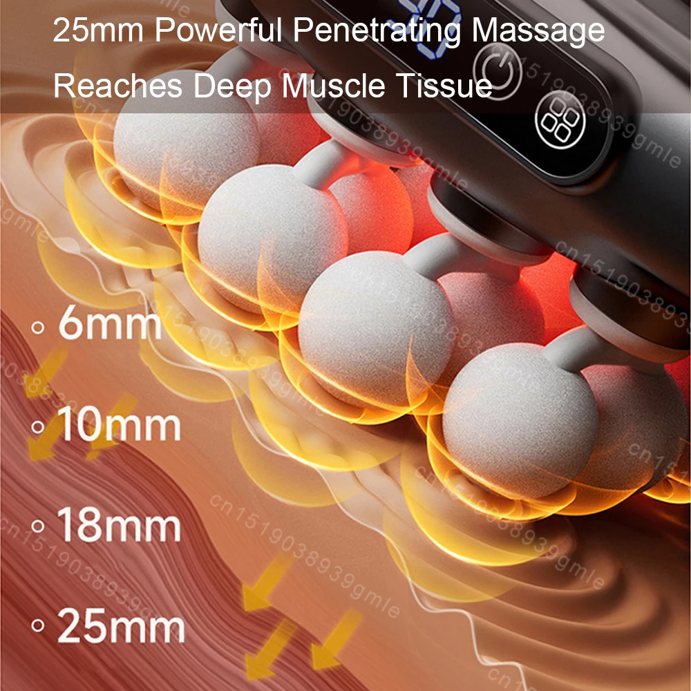 Fascia Gun 16-Head Muscle Relaxation Massage Gun Professional Grade Wireless Waist Back Massager Deep High Frequency Vibration ﻿