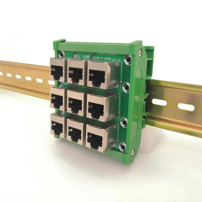 J1UL1N Terminal Block RJ45 8P8C Jack 9-Way Bus Breakout Board For RJ45 Adapter Connection