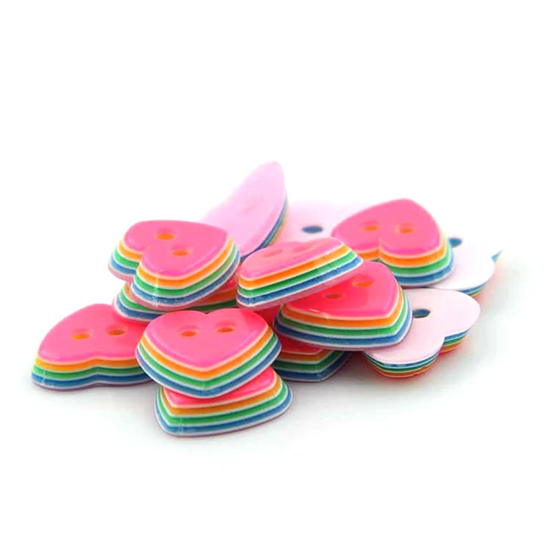 12mm Resin Buttons Scrapbook Heart 2-Holes Multi-layer sewing supplies vintage buttons craft supplies diy buttons for kit