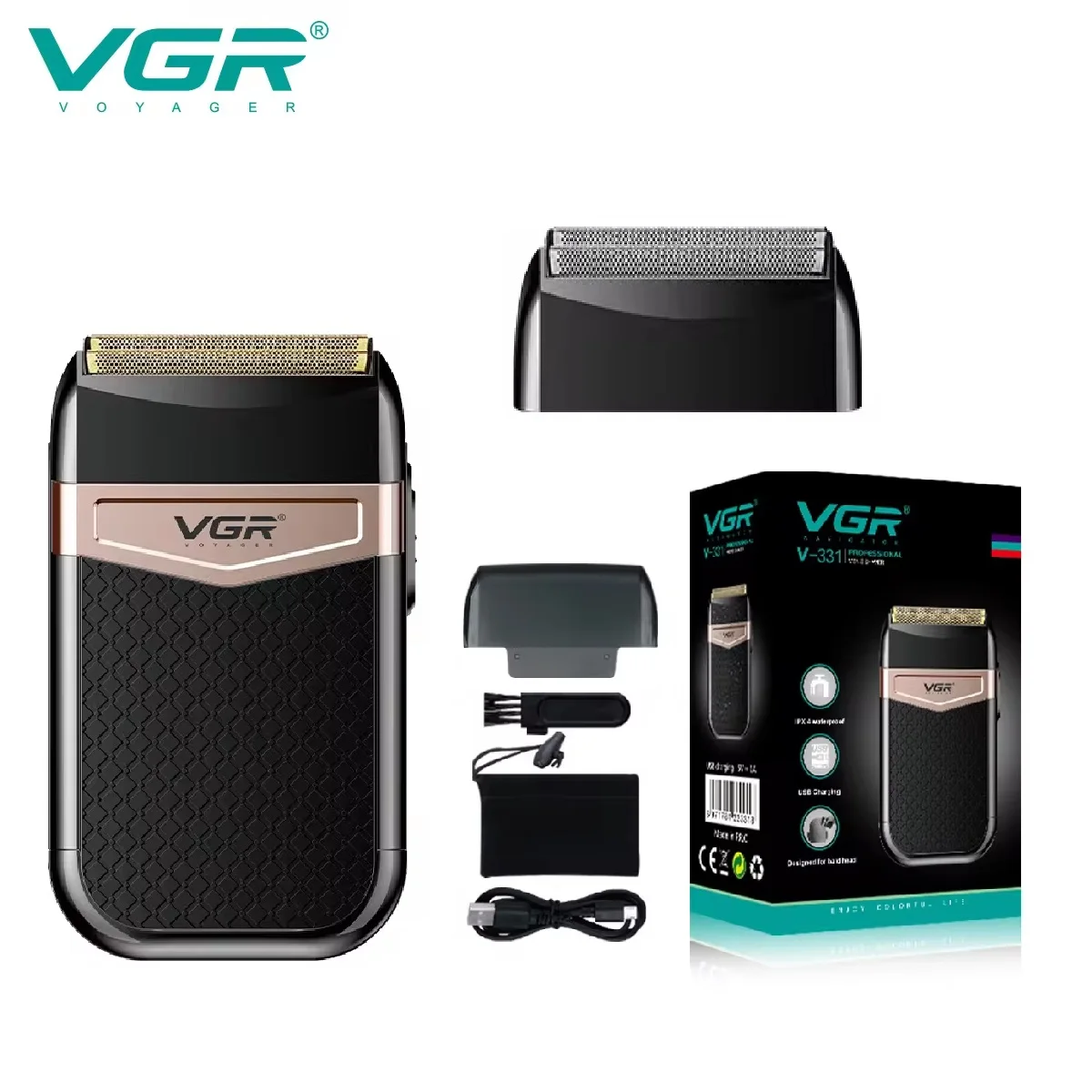 

VGR Razor Electric Shaver Hair Trimmer Professional Beard Cutting Machine Foil Shaving Machine for Men V-331