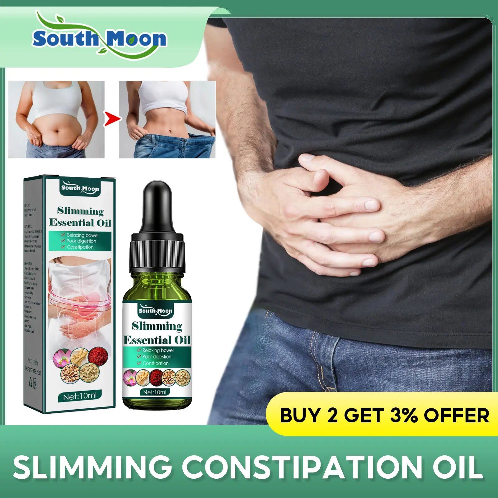 

Constipation Relief Essence Promote Bowel Movement Bloating Weight Loss Detoxification Toxin Flat Belly Cellulite Slimming Care