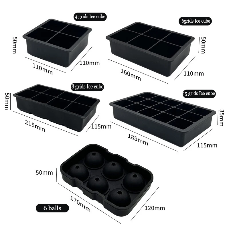 Silicone Ice Cube Tray 4/6/15 Square Ice Cube Moulds 3 x 3 cm Reusable Ice Cube Mold for Whiskey Cocktail Juice Drinking image 5