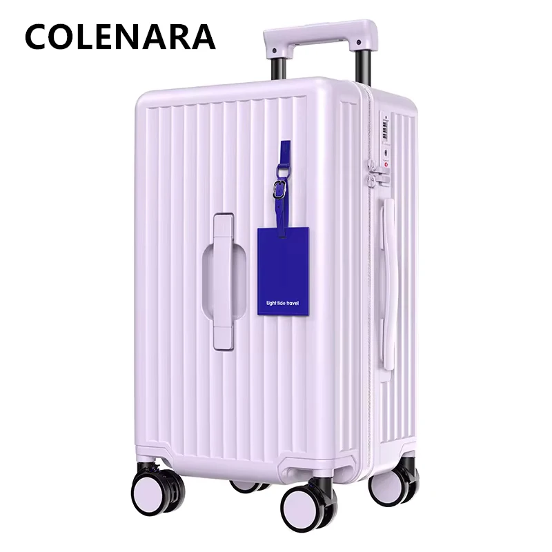 COLENARA Suitcase on Wheels New Men's ABS+PC Boarding Box Large Capacity Trolley Case 20
