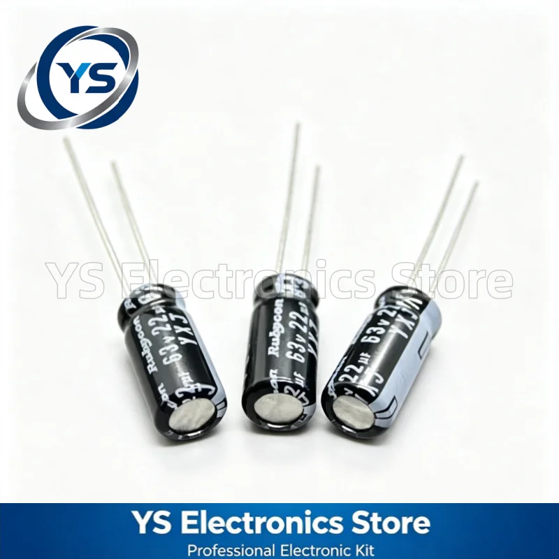 Rubycon YXJ Series 63V22UF 5x11mm 63YXJ22M5X11 22UF63V 63V 22UF Electrolytic Capacitor Brand New Genuine Capacitors 20%