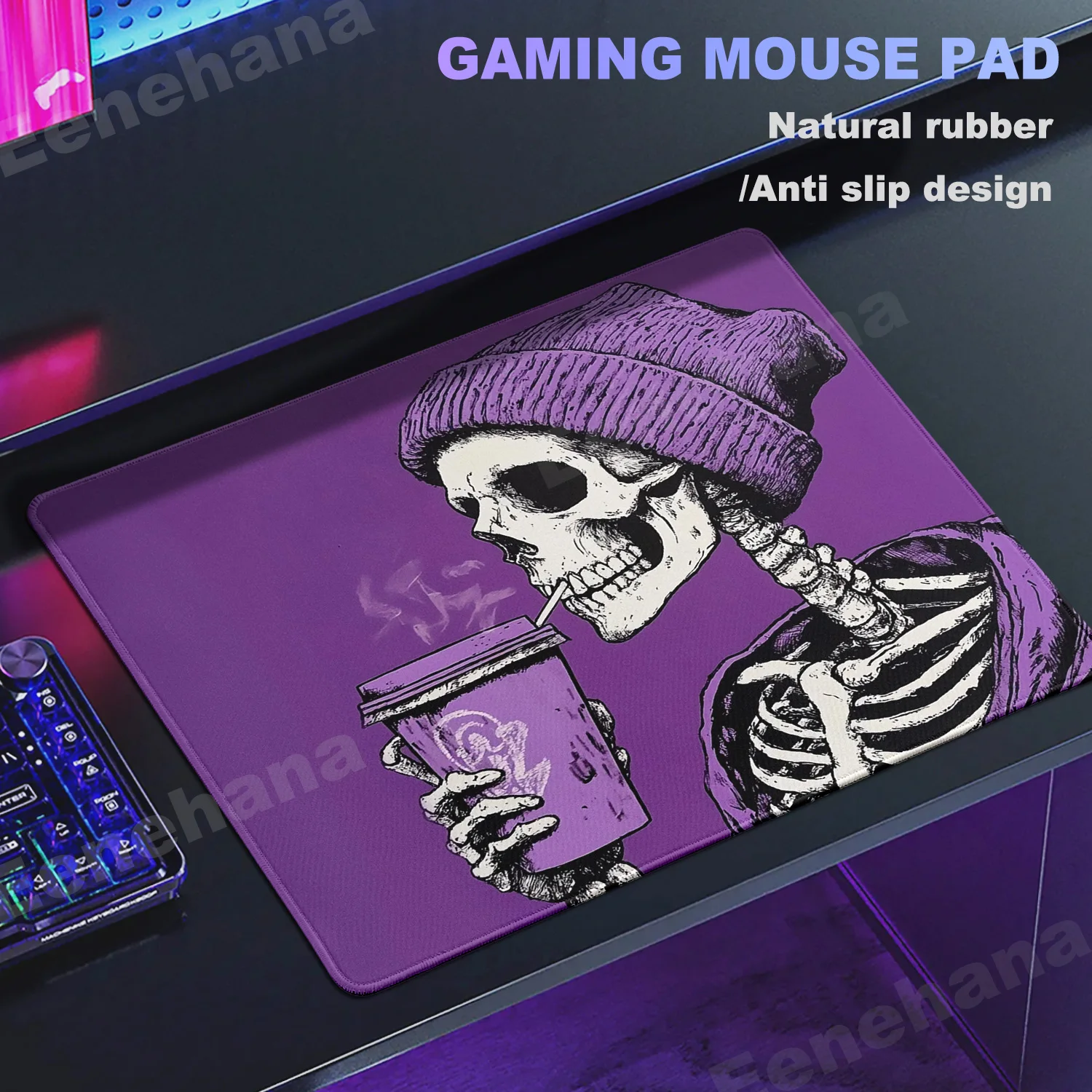 

HD Human Skeleton Mouse Pad Small Coffee Mousepads PC Keyboard Punk XS Mats E-Sports Rubber Non-slip Office Deskpad Design Rug