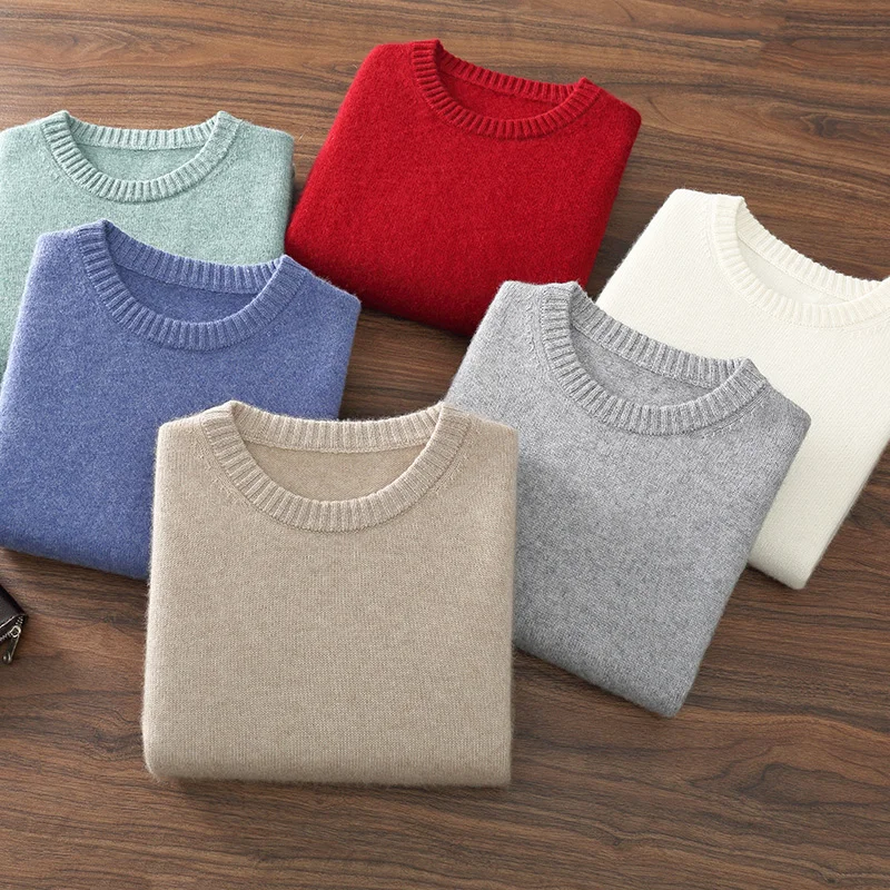 

LDZWSM Wool Cashmere Thickening Sweater Men's O-Neck Pullover Autumn Winter New Casual Large size Base Shirt Knit Tops M3004031