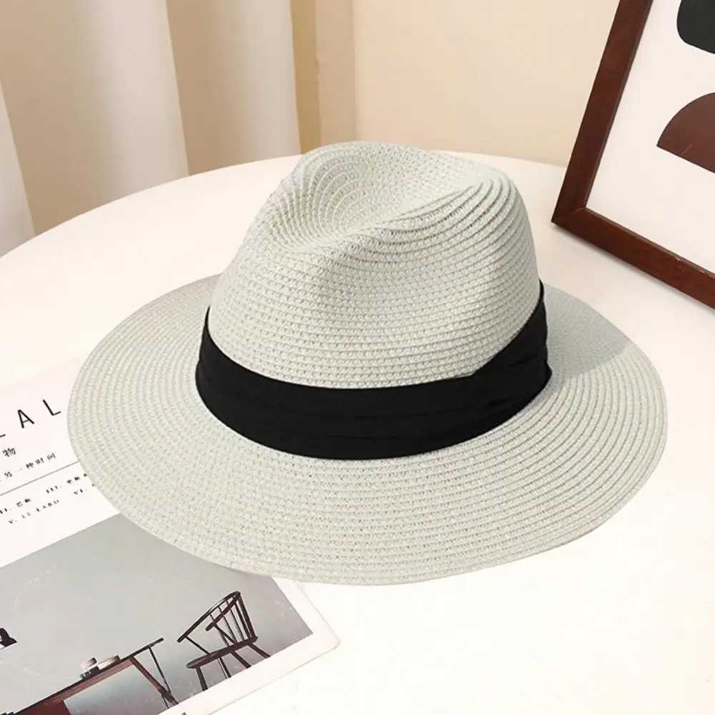 Foldable Sun-blocking Hat Wide Brim Sunshade Straw Hat for Summer Vacation Anti-uv Breathable Foldable Cap for Travel Unisex