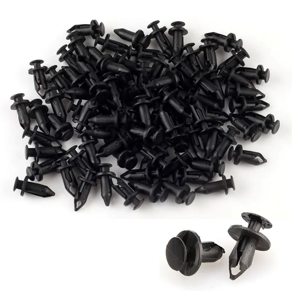 20pcs 8mm ATV Black Plastic Bumper Fender Clips Car Vehicle Accessories Fit For Honda TRX Foreman Kawasaki Polaris