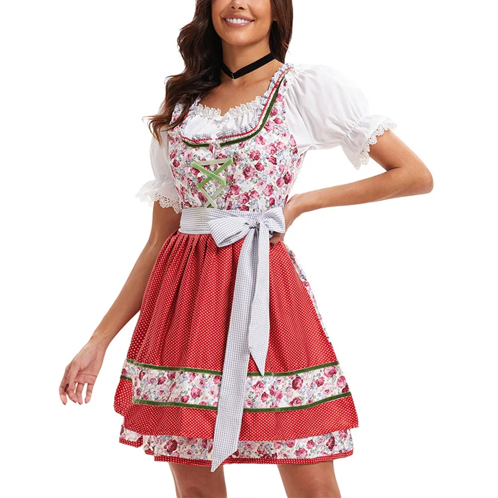 Frauen mittelalter liches Kostüm kleid Oktoberfest Bier Deutsch bayerische Kleider sexy Schürze Dienst mädchen Cosplay Kostüm Halloween Weihnachten Party kleid