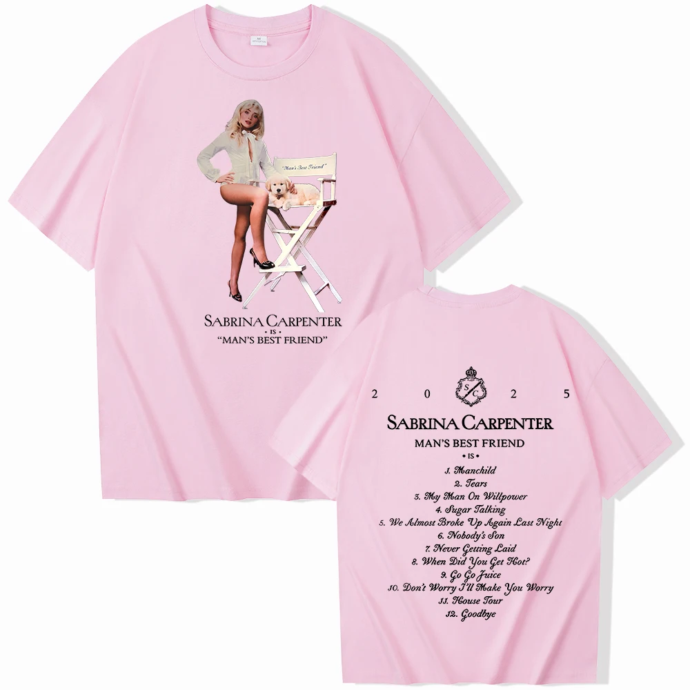 سابرينا كاربنتر جديد ألبوم رجل أفضل صديق تي شيرت س الرقبة Harajuku سابرينا نجار الموسيقى تي شيرت لمحبي هدية #2