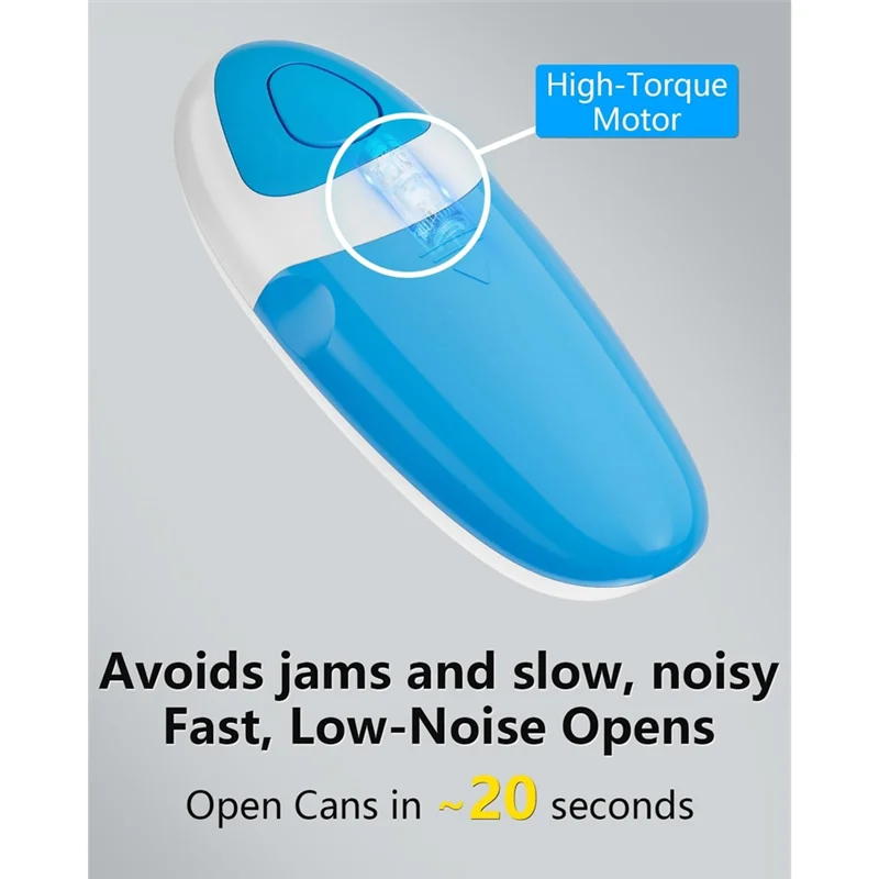 B58B- فتاحة علب أوتوماتيكية تعمل بالبطارية، بدون استخدام اليدين، لمسة واحدة، فتاحة علب كهربائية سهلة التنظيف لكبار السن لالتهاب المفاصل