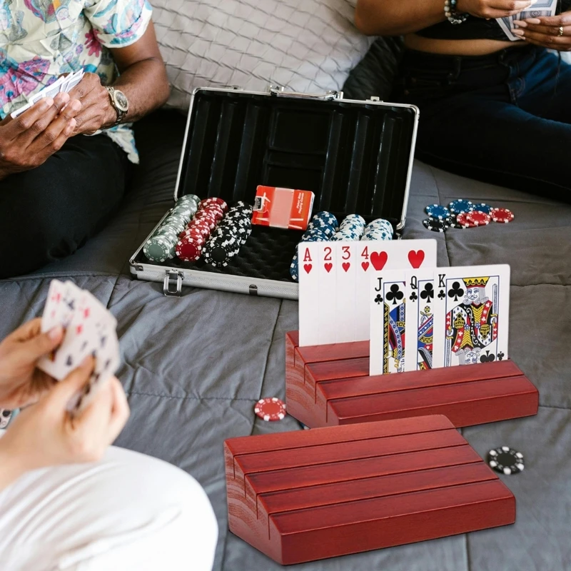 Porta carte da gioco Porta carte da gioco in legno per bambini o anziani