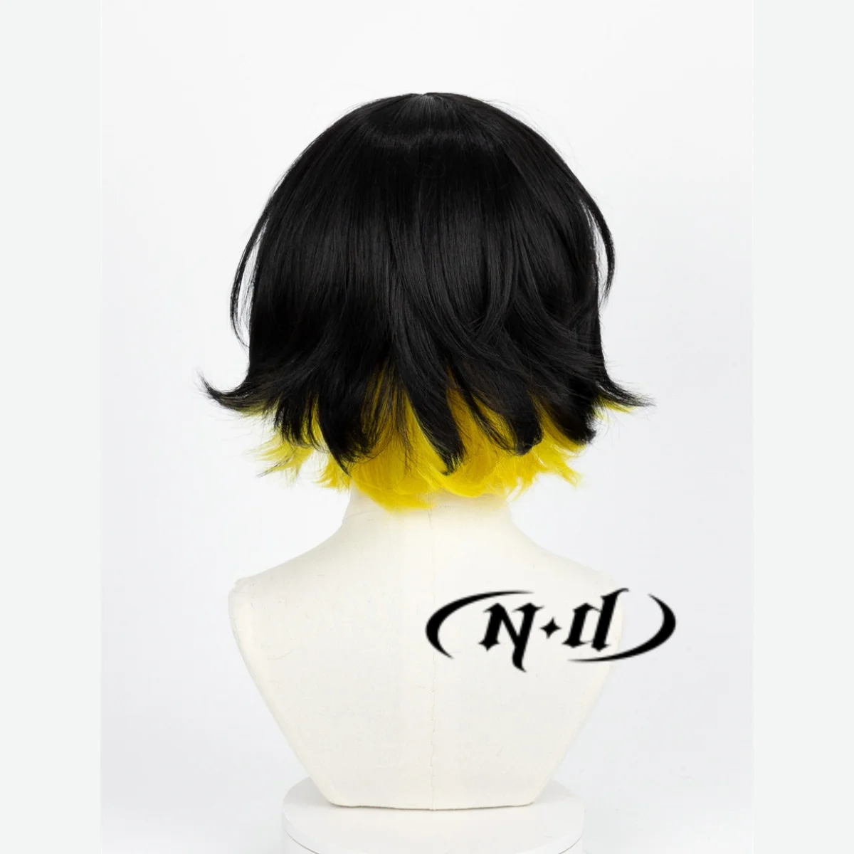 ND Cosplay Wigs Anime Blue Lock Bachira Meguru Black Yellow Short Kanekalon Synthetic Hair Halloween Accessory Men Women