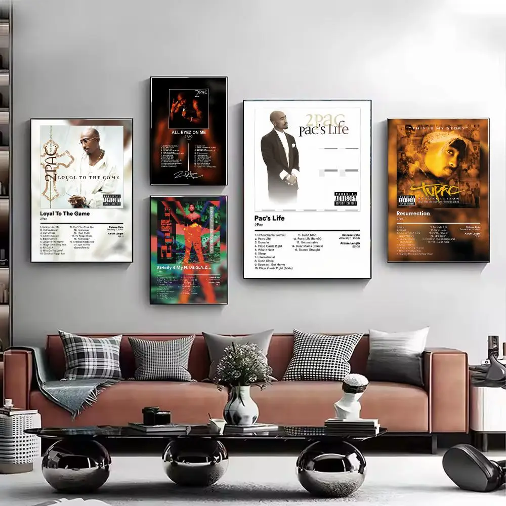 Rapper Tupac Shakur Poster Stylish Wall Art Print for Living Room Bedroom Study Office Café Home Decor Modern Gift
