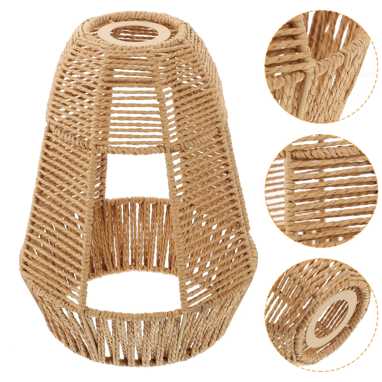 

Woven Lamp Shade Durable Decorative Cover Japanese Style Rustic Ceiling Lights Cover for Restaurant Home Living Room Bedroom