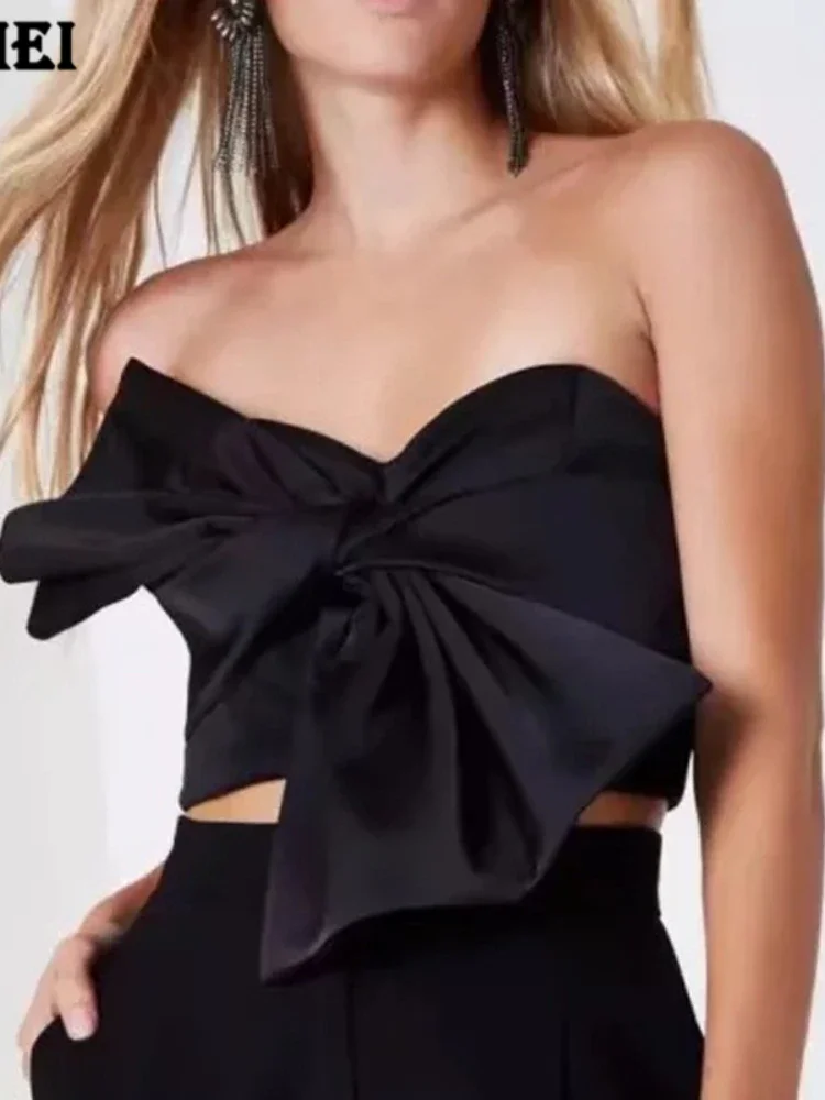 Summer Cropped Tops Tank for Women Off Shoulder Backless with Zipper Black Red Tube Tops Shirts Backless Sexy Blusas New