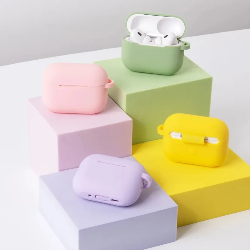 

For Airpods Pro 3 2025 Cases Solid Color Silicone Earphone Cover Funda Shell Soft Shockproof Protective Hearphone Accessories