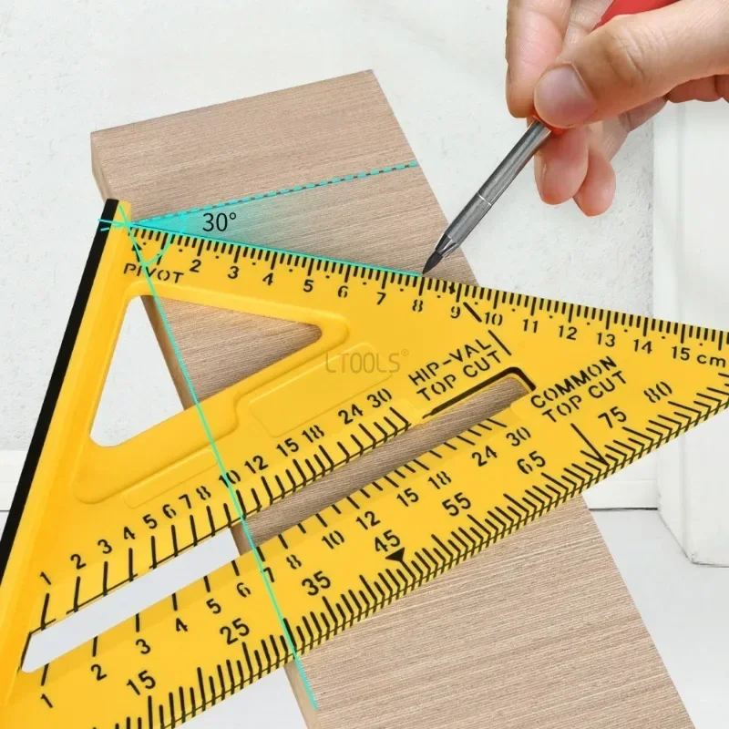 Herramienta de medición de plástico cuadrada de 90 grados para carpintería, herramienta de medición y dibujo triangular de ángulo recto, herramienta de medición de marcado duradera