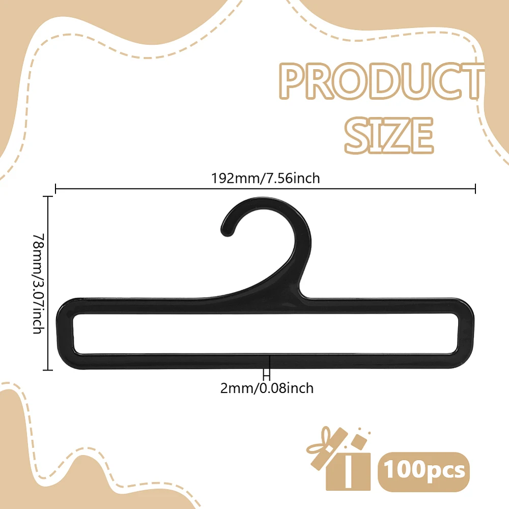 100 Pcs Tea Towel Hanger 7.56 Inch Wide Plastic Scarf Hangers Tea Towel Display Hook for Scarf Tights Leggings Sock Boutiques