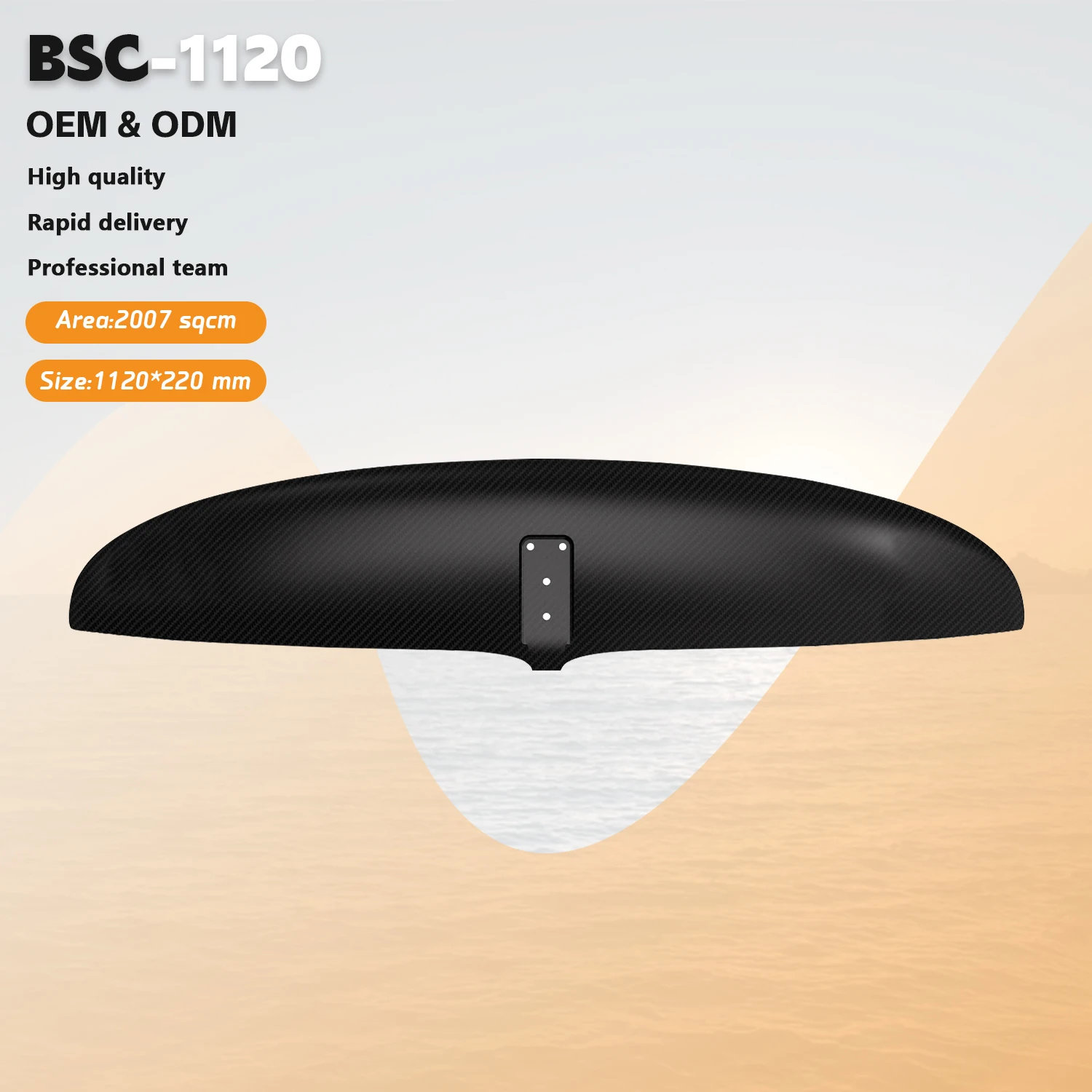

BSC 1120 Carbon Hydrofoil Front Wing Heavier Riders Stable Lift And Easy Pumping Wing Foil Big Guys And Light Wind Conditions