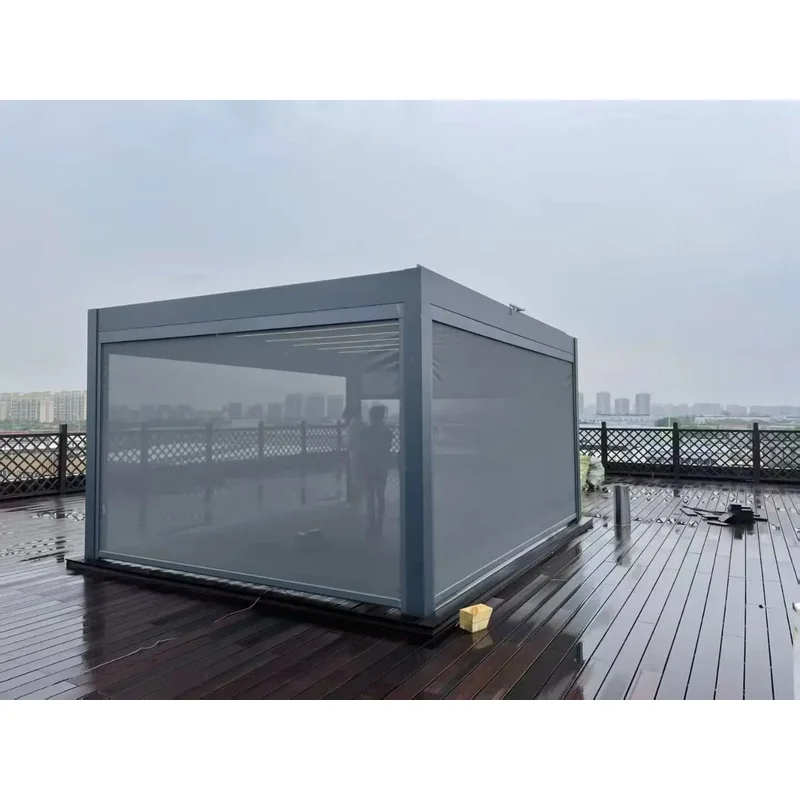 Aluminum Alloy Pergola-Modern Design Balcony & Exterior Use Automatic/Manual Operation Powder Coated