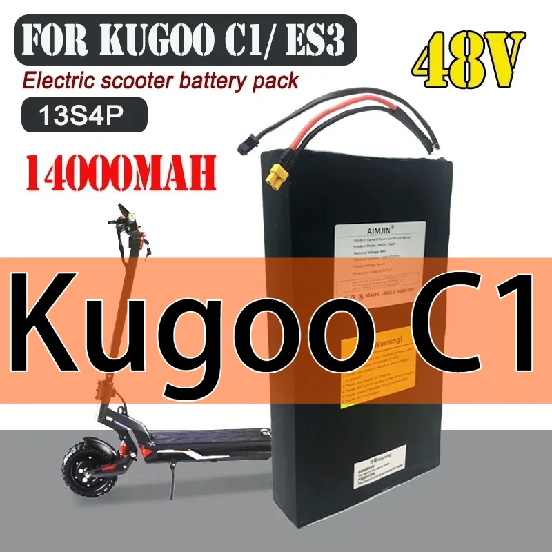 

For Kugoo C1/C1 Plus /ES3 48V Scooter Battery 14000mAh 14Ah Scooter 13s4p Lithium ion Battery Pack with BMS