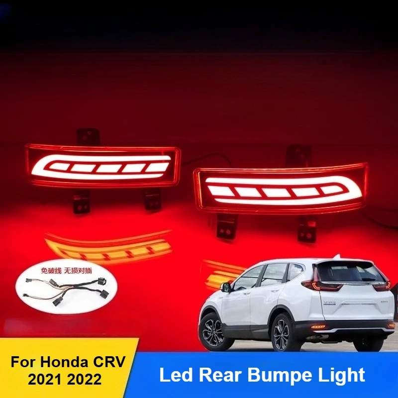 

Для Honda CRV 2021 2022, светодиодный отражатель заднего бампера, задний противотуманный фонарь Dymanic, указатель поворота, стоп-сигнал, модификация, аксессуары