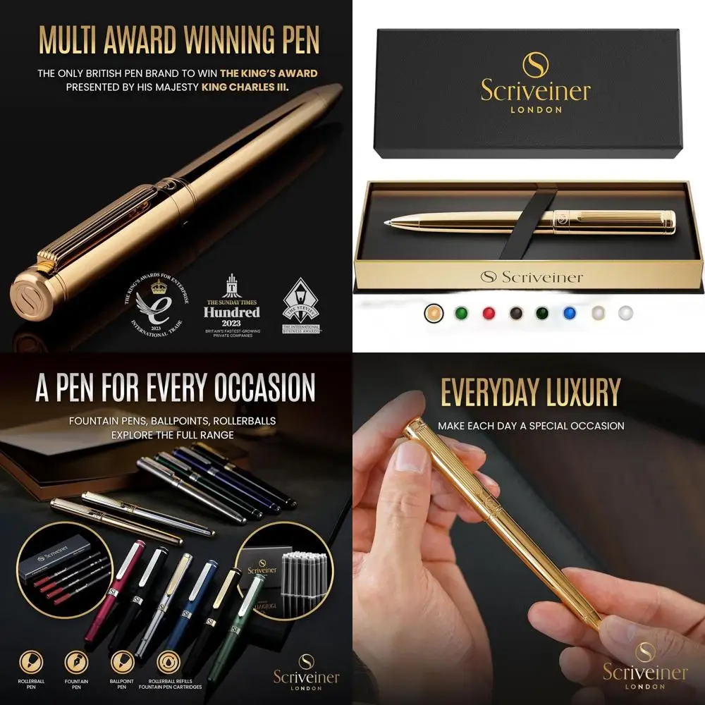 

Elegant Gold-Plated Ballpoint Pen, Premium Gift Set with Schmidt Refill, Ideal for Executives and Designer Enthusiasts