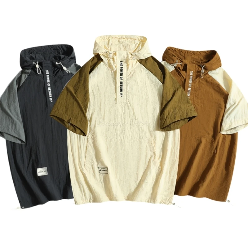 M-8XL Unisex Pet Groomer Work Clothes Hooded Short Sleeved T-shirt Ice Silk Summer Salon Hairdressers Wrap Barber Gown Uniform
