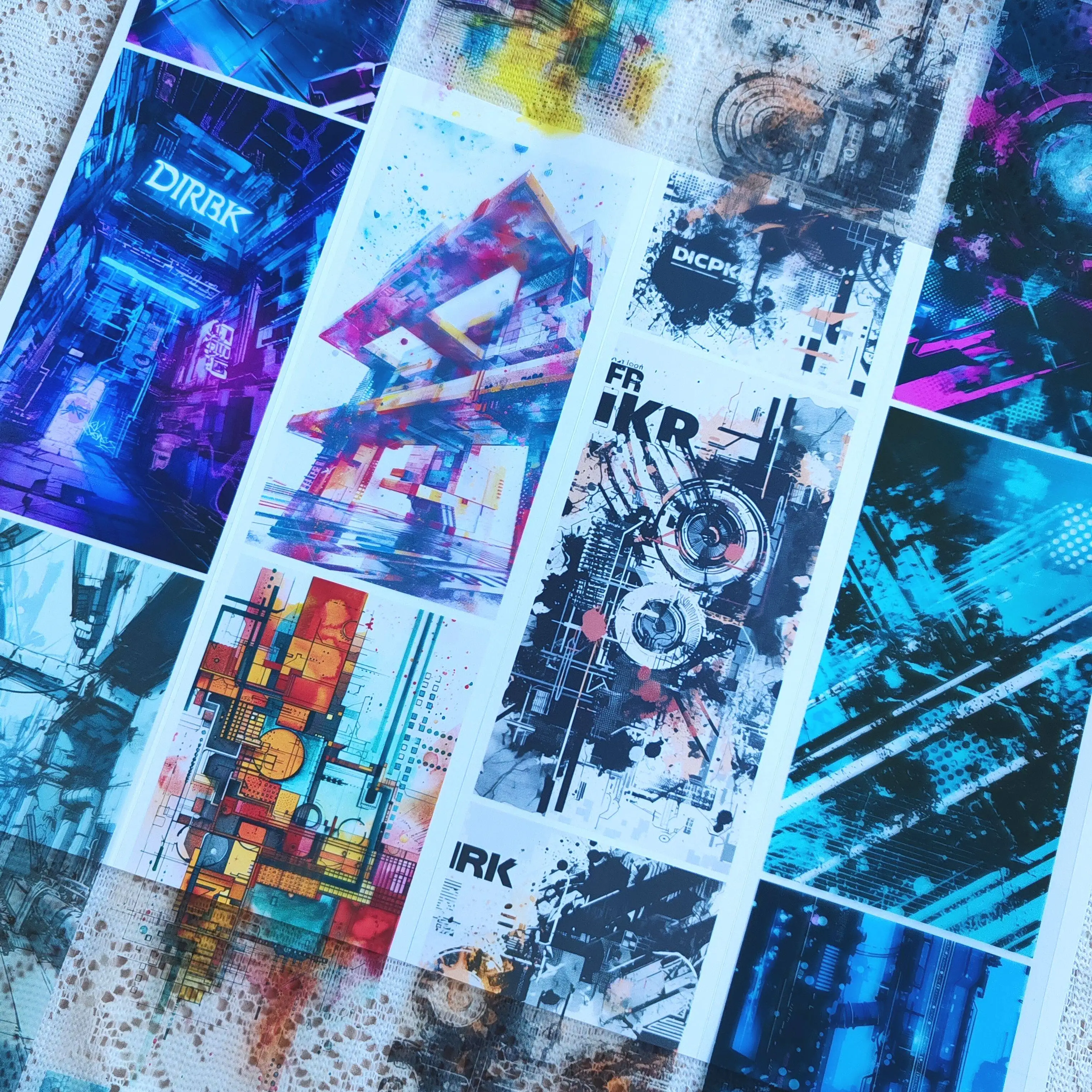 Cyberpunk Future Sci-fi No White Ink Background Washi Tape For Journal Resin Shimmer Background Decoration
