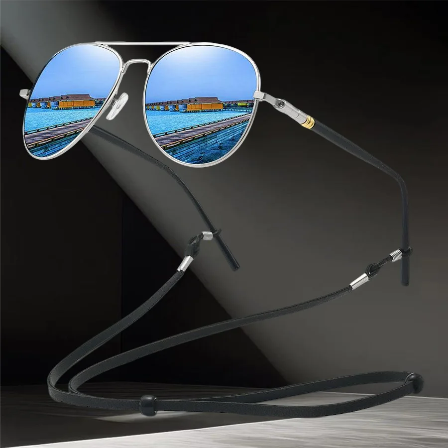 أزياء مع سلسلة كلاسيكية الطيار الإطار المعدني عالية الجودة UV400 النظارات الشمسية الصيد القيادة تسلق الجبال نظارات واقية