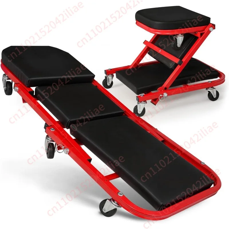 

36-inch Folding Car Repair Bed Auto Maintenance Work Bench Chair Auto Bench Wheels Roller Car Creeper Roller Seat Garage Gift