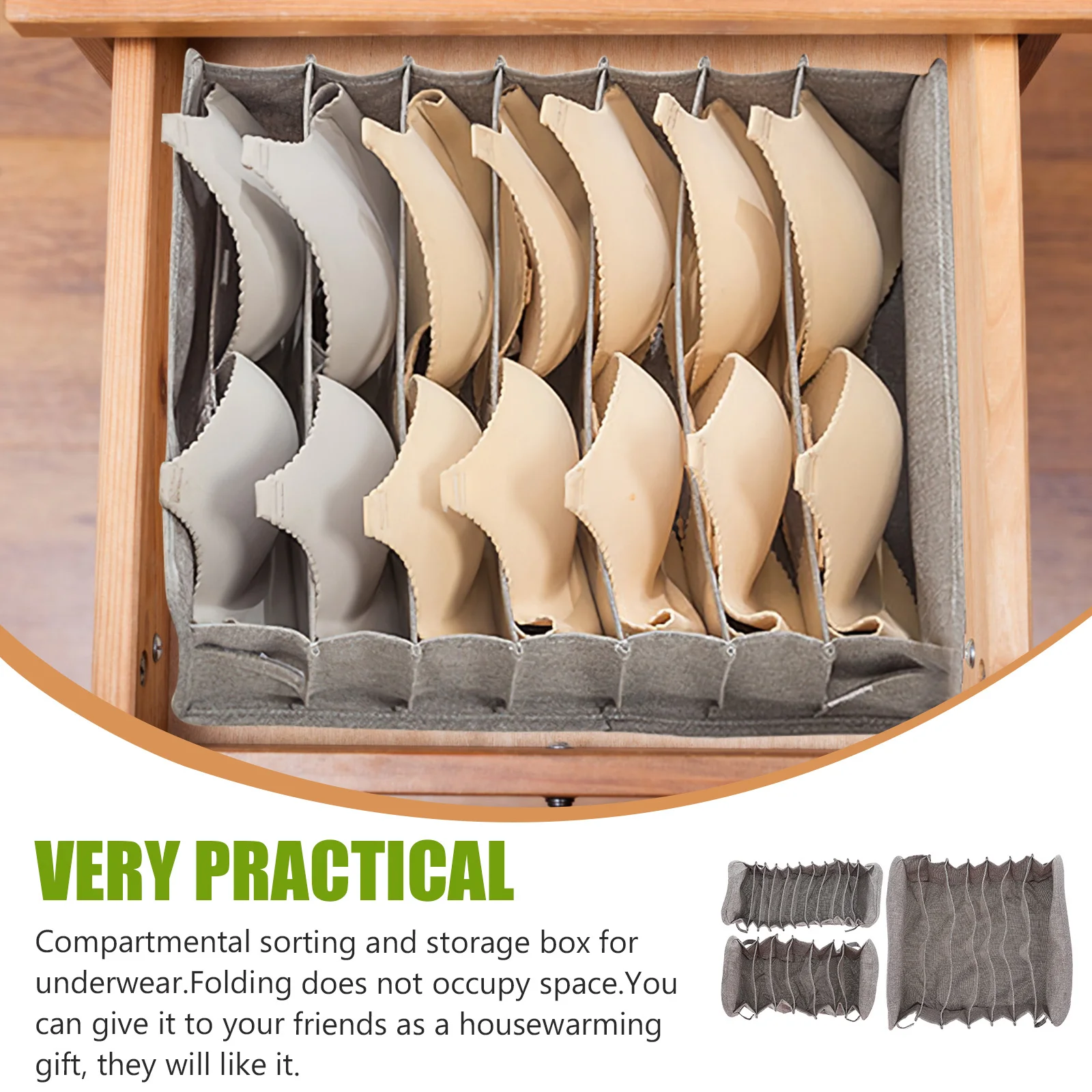 

3Pcs Underwear Storage Organizers Multi Function Dresser Drawer Organizers Sock Storage Holder Underpants Organizing Box