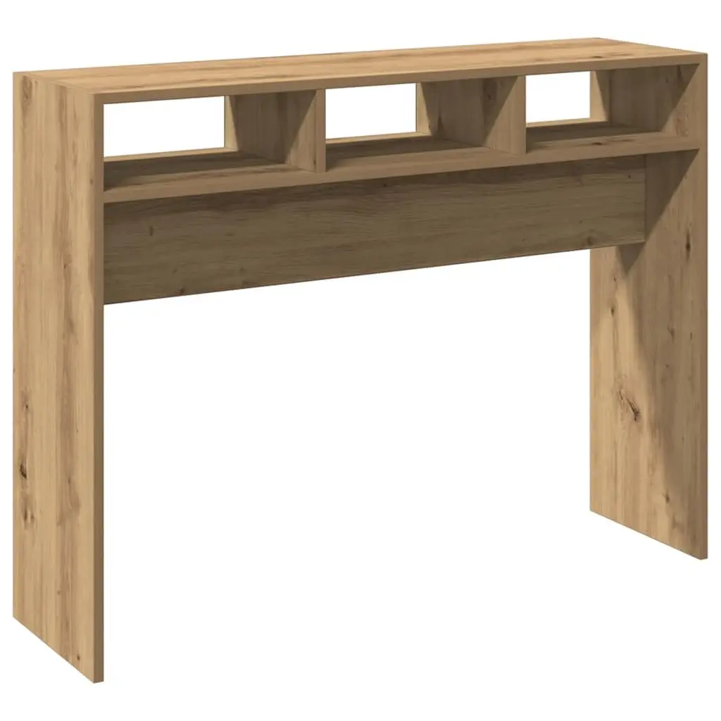 Mesa de Consola de Madera Sintética con Acabado Roble, 105x30x80cm, Mueble para Sala de Estar o Pasillo, Personalizable
