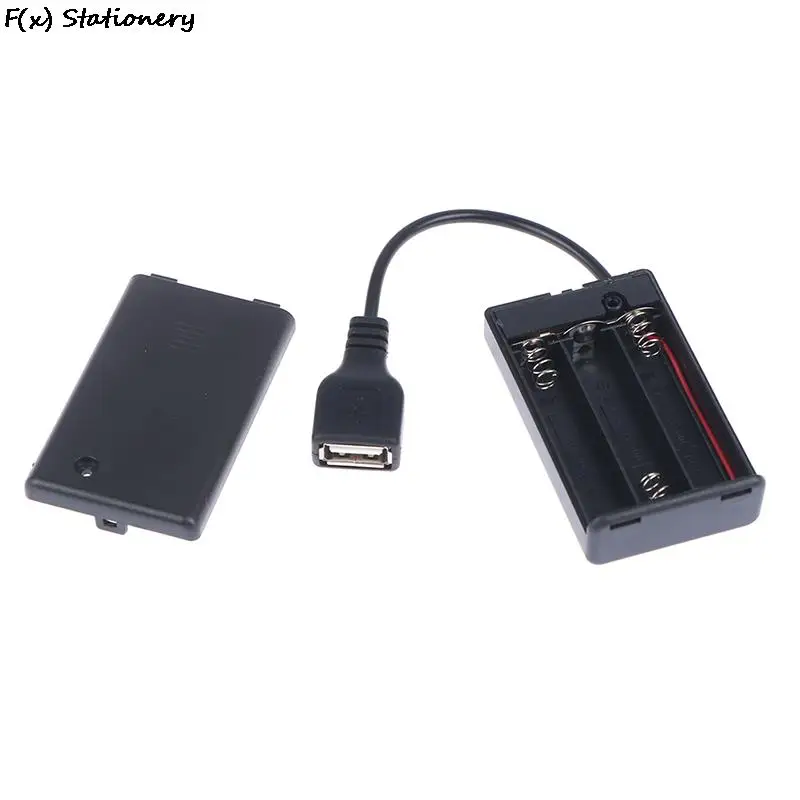 DC4.5V محمول صغير AAA بطارية حامل صندوق تخزين USB قوة بطارية إمداد صندوق 65x45x15mm