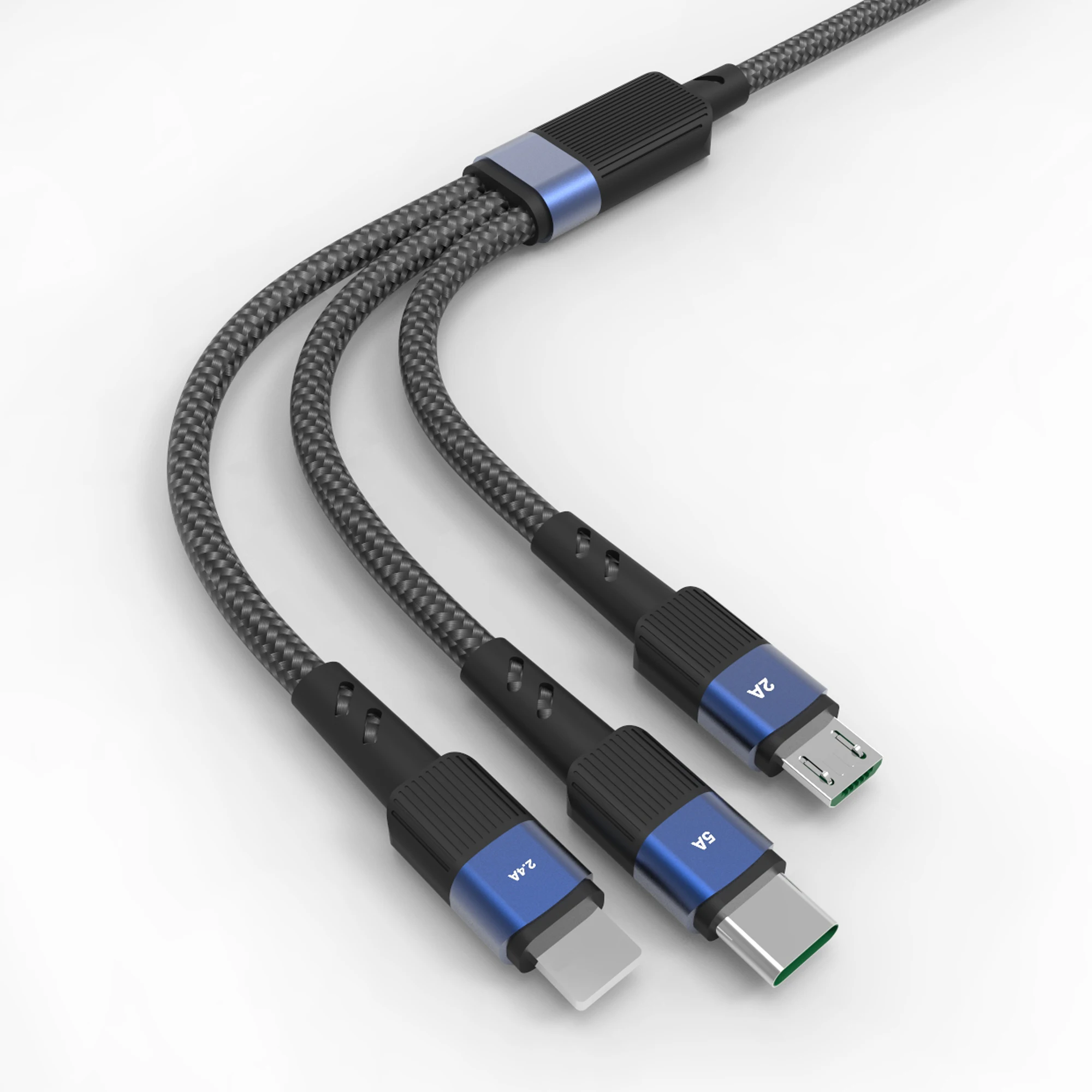 كابل شحن 3 في 1 لـ iphone ، وhaواوي ، وmro usb ، وtype c ، و 1m ، ومنفذ متعدد ، ومنفذ متعدد #2