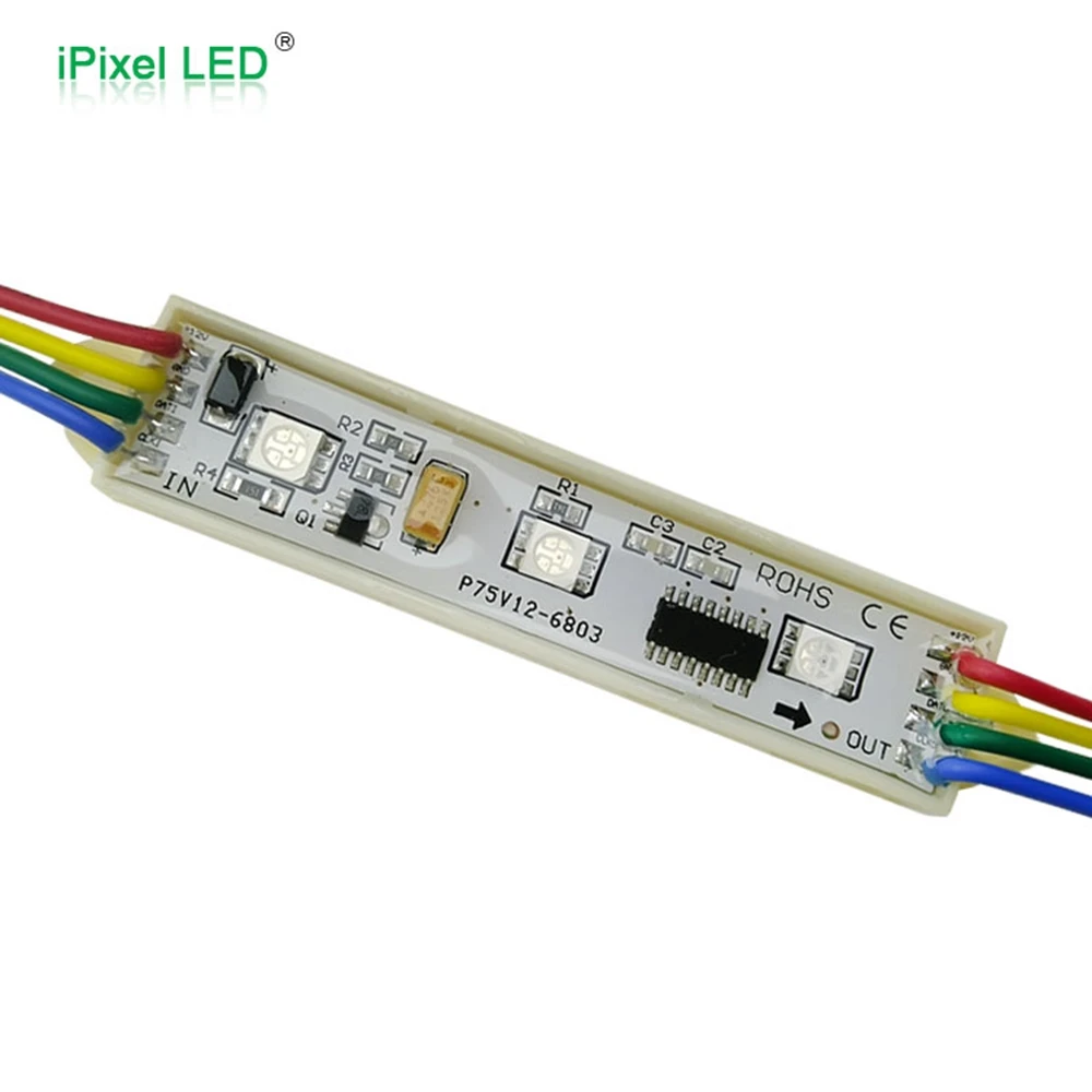 

12V 0.72W Waterproof WS2801 Smart Pixel RGB LED Module With 3M Tape