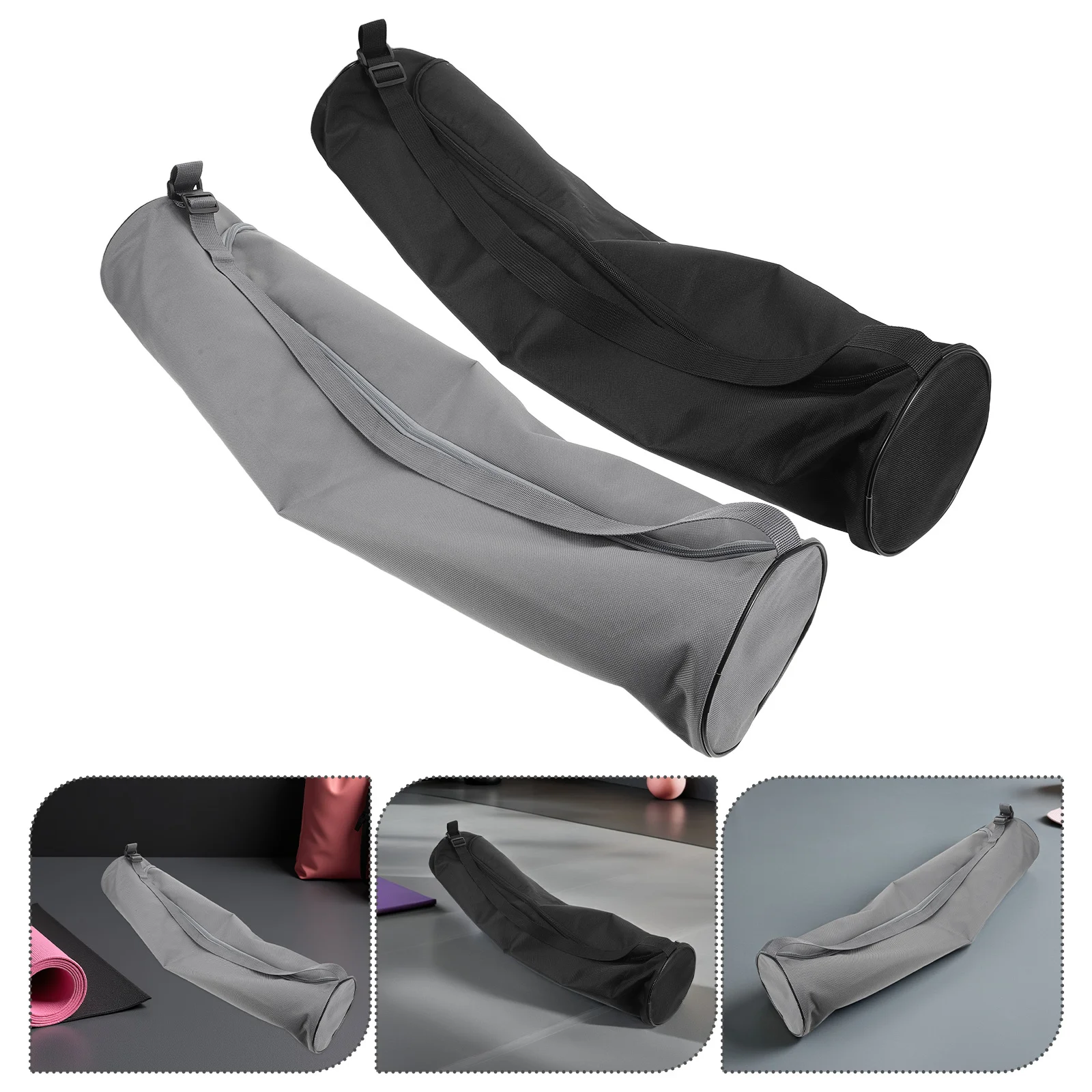 

2Pcs Yoga Mat Carrying Bag Oxford Fabric Workout Mats Zipper Closure Spacious Shoulder Strap Fitness Gym Tote Case