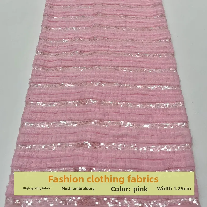 

Lace Mesh Simple Sequin Bead Fabric for Skirt Dress Childrens Clothing Design Diy Cloth By The Yard Sewing Material