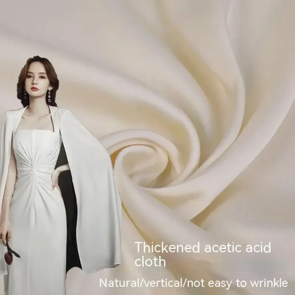 

Thickened Acetate Satin Fabric Light Sense Drape Jacket Wide Leg Pants Suit Shirt Dress Fashion Sewing Design Wholesale Cloth