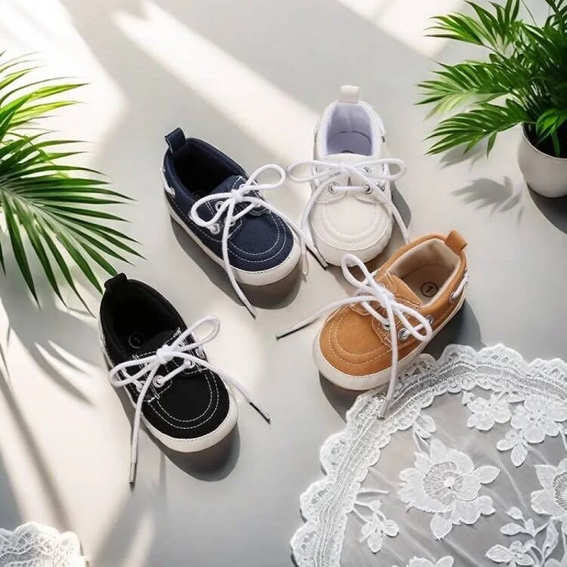 

Tie one's shoes Baptism Newborn Baby Prewalker Girls Boys Casual Shoes Leather Non-Slip Soft-Sole Infant Toddler First Walkers