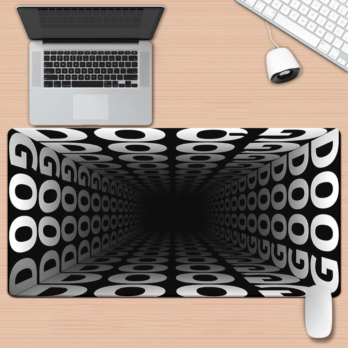 Iron Art Tunnel Pattern XXL Mouse Pad Non-Slip Rubber Base Large Desk Mat Multifunctional Gaming Office Decor 1PC