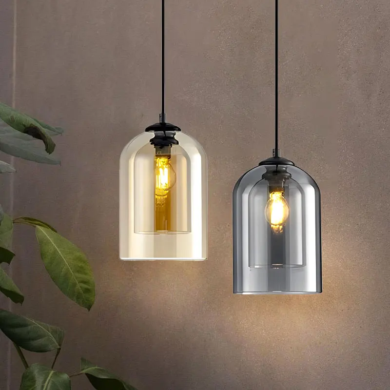 

E27 Pendant Lamp Lighting For Corridor Bar Restaurant Dining Table Modern Glass Lampshade LED Pendant Lights Bedside Chandeliers